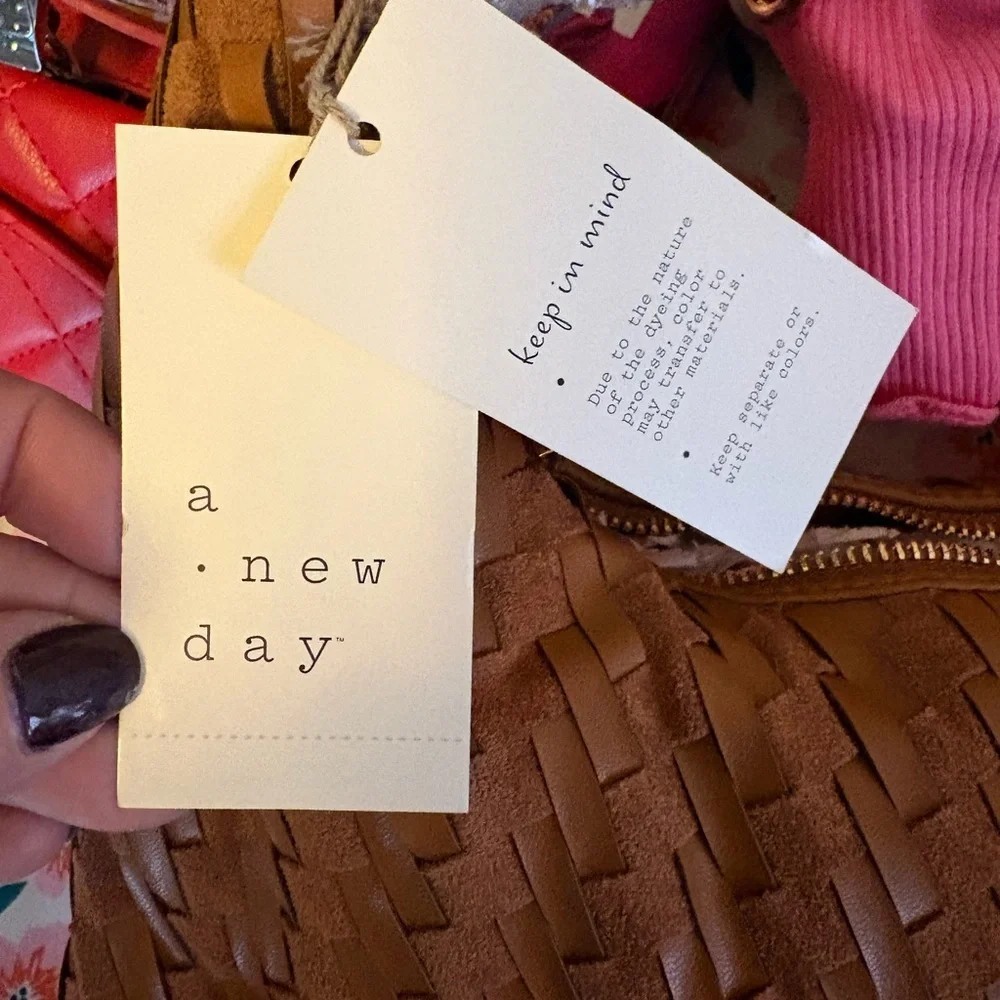 a new day Tan Woven Shoulder Bag